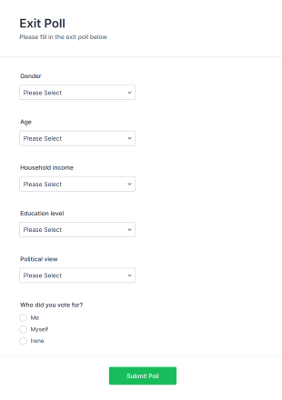 Voter Demographics Exit Poll Form Template