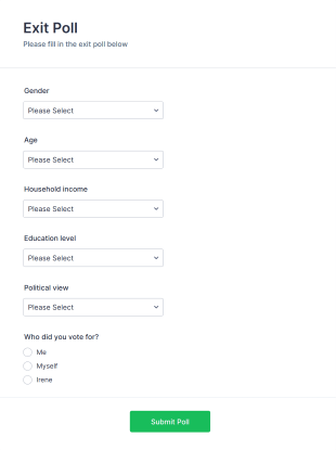 Voter Exit Poll Form Template