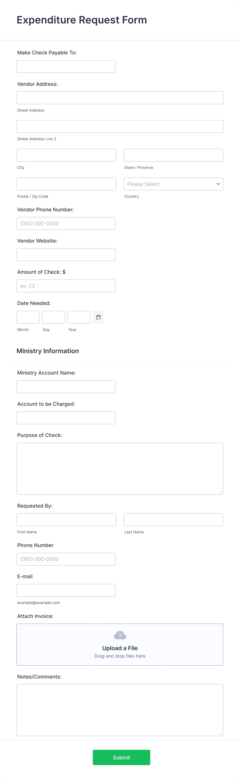 Expenditure Request Form Template | Jotform