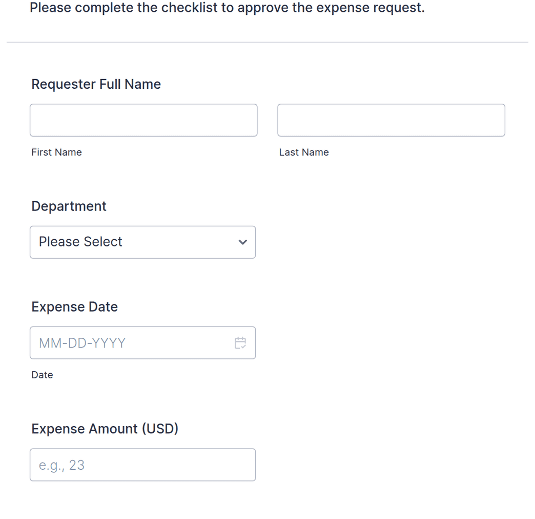 Expense Approval Checklist Form Template | Jotform