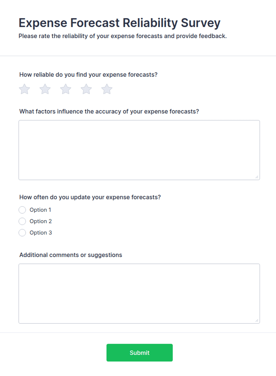 Expense Forecast Reliability Survey Form Template | Jotform
