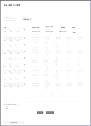 Expense Report Form Template