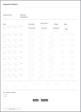 Expense Report Form Template
