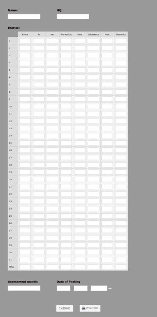 Expense Statement Form Template