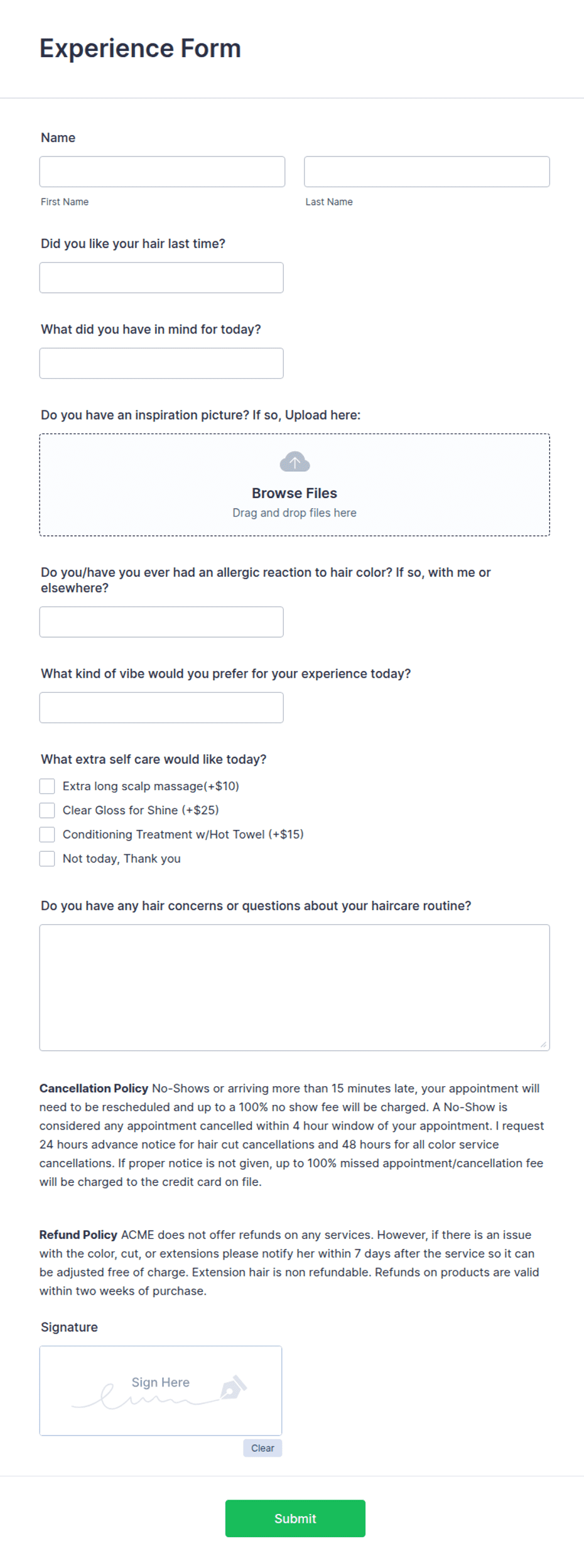 Best Experience Format Experience Form Template | Jotform