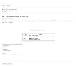 Expert Validity Survey For Chinese Classifier Examination (R) Form Template