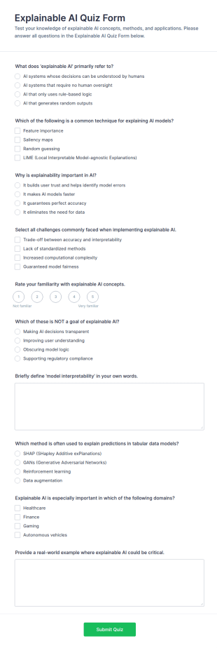 Explainable AI Quiz Form Template