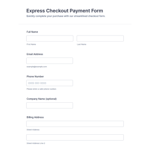 Express Checkout Payment Form Template