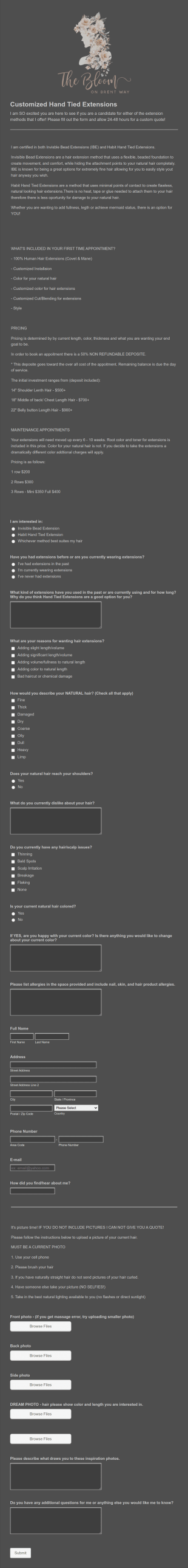 Extension Form Template