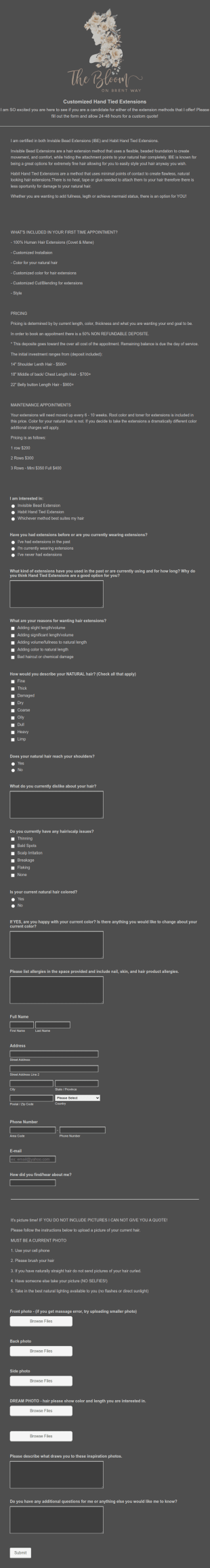 Extension Form Template