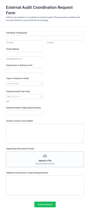 External Audit Coordination Request Form Template
