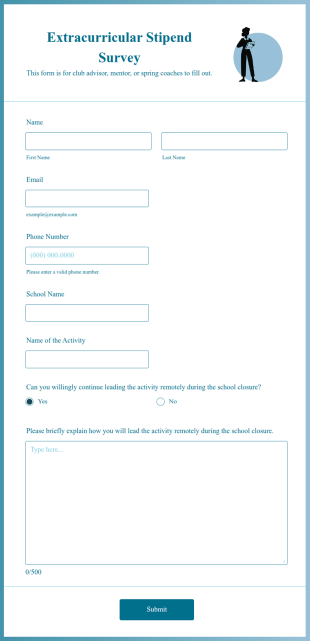 Extracurricular Stipend Survey Form Template