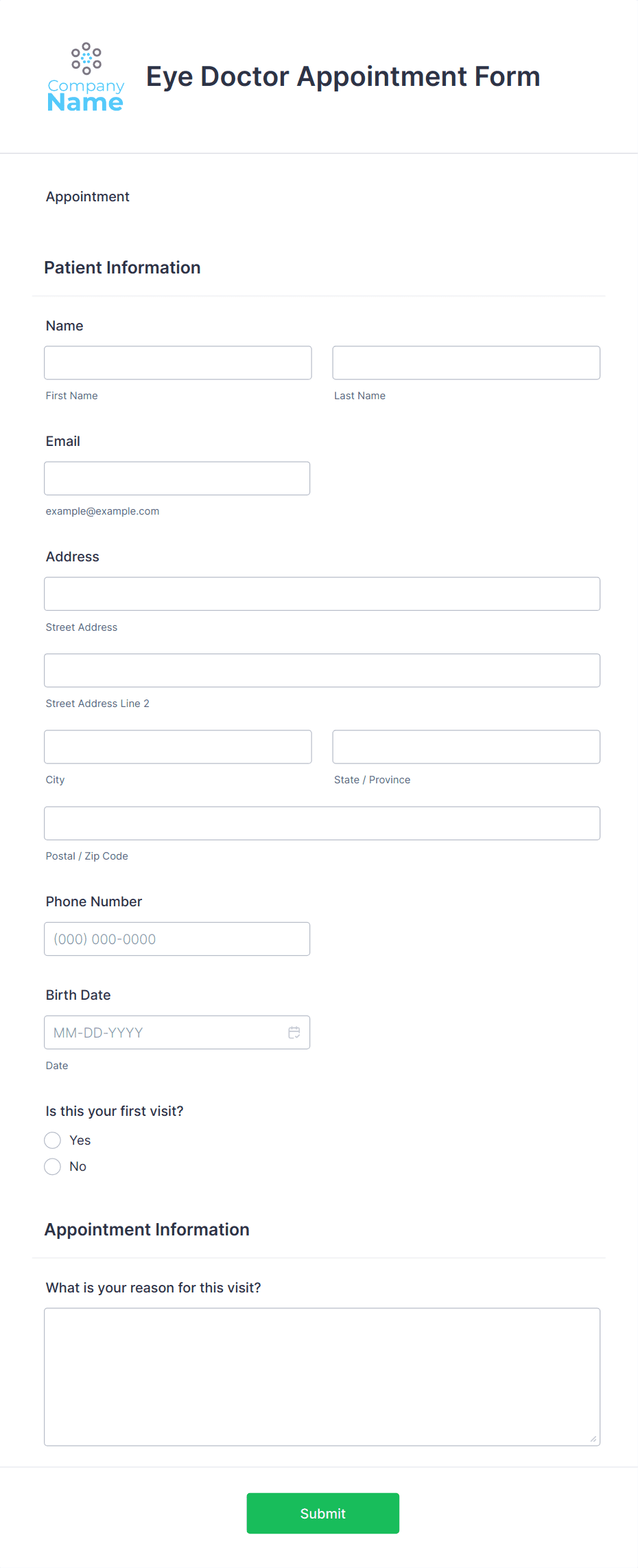 Eye Doctor Appointment Form Template Jotform Eye Doctor Appointment Form Template Jotform