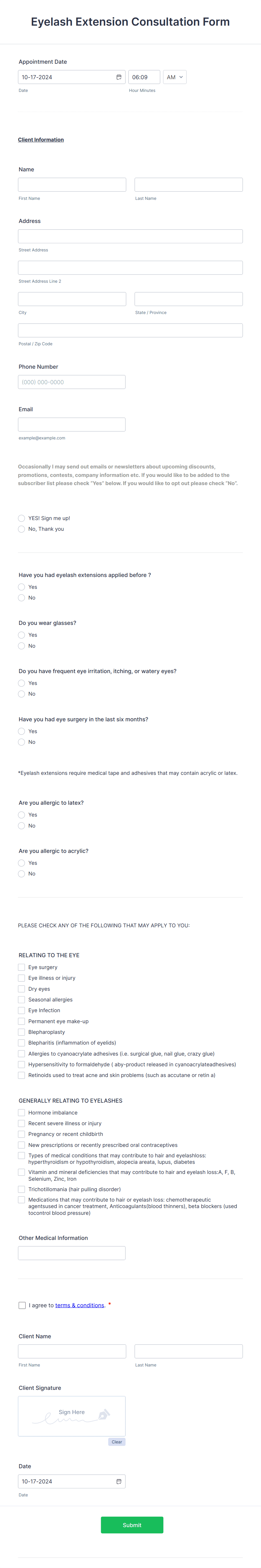 eyelash-extension-consultation-form-template-jotform for Free Printable Eyelash Consultation Form Eyelash Extension Consultation Form Template | Jotform for Free Printable Eyelash Consultation Form