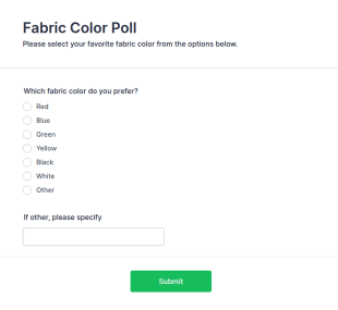 Fabric Color Poll Form Template