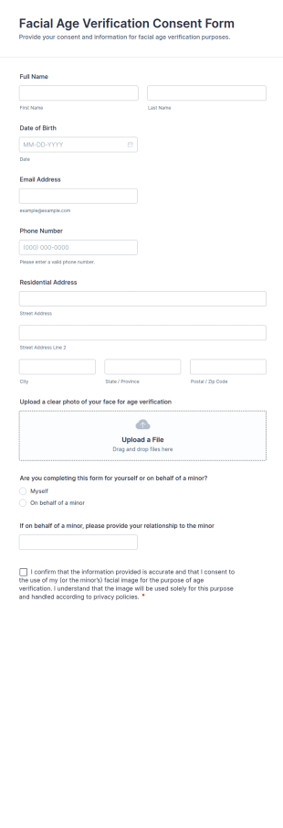 Facial Age Verification Consent Form Template