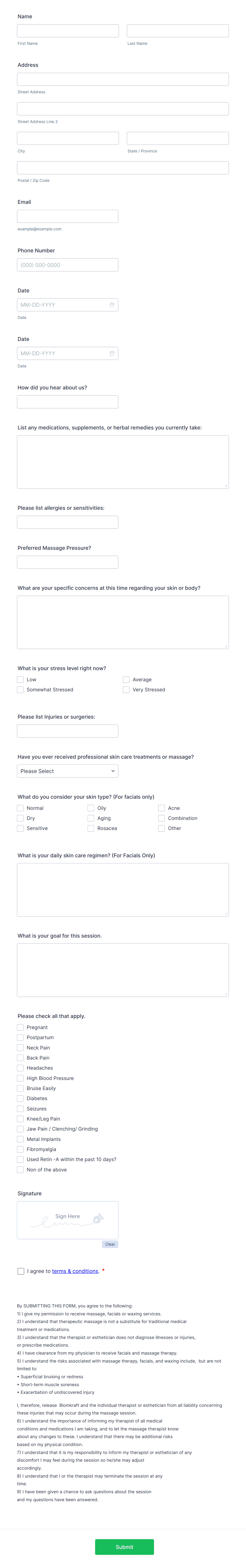 facial-intake-form-template-jotform for Free Printable Facial Intake Form Facial Intake Form Template | Jotform for Free Printable Facial Intake Form
