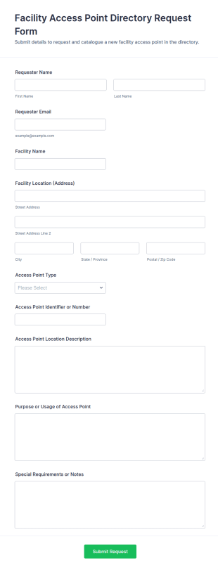 Facility Access Point Directory Request Form Template
