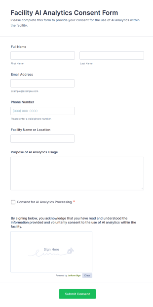 Facility AI Analytics Consent Form Template