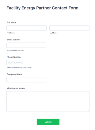 Facility Energy Partner Contact Form Template