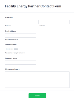 Facility Energy Partner Contact Form Template