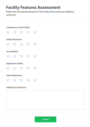 Facility Features Assessment Form Template