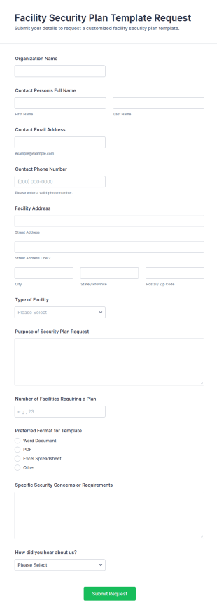 Facility Security Plan Template Request Form