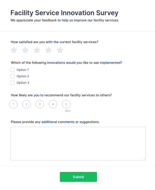Facility Service Innovation Survey Form Template