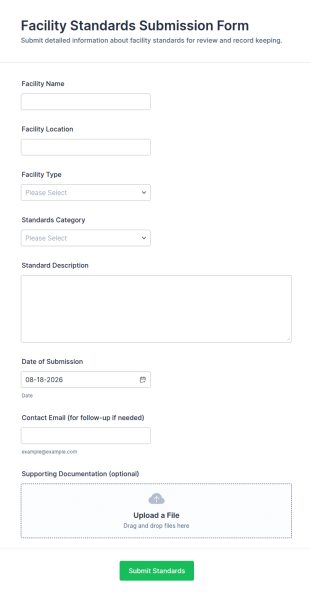 Facility Standards Submission Form Template