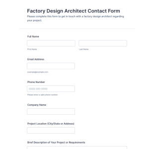 Factory Design Architect Contact Form Template