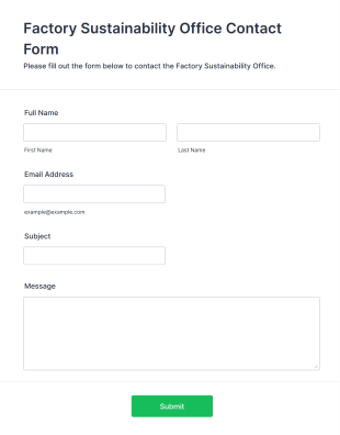 Factory Sustainability Office Contact Form Template