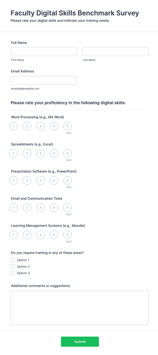 Faculty Digital Skills Benchmark Survey Form Template