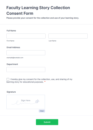 Faculty Learning Story Collection Consent Form Template