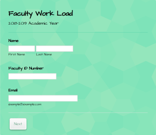 Faculty Work Load Form Template