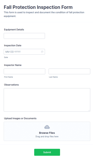 Fall Protection Inspection Form Template
