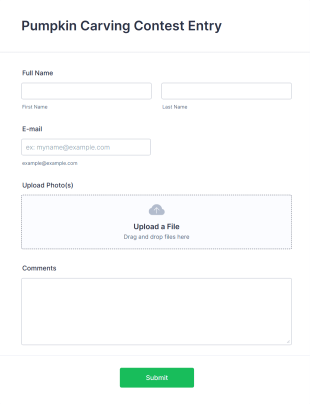 Fall Pumpkin Carving Contest Entry Form Template