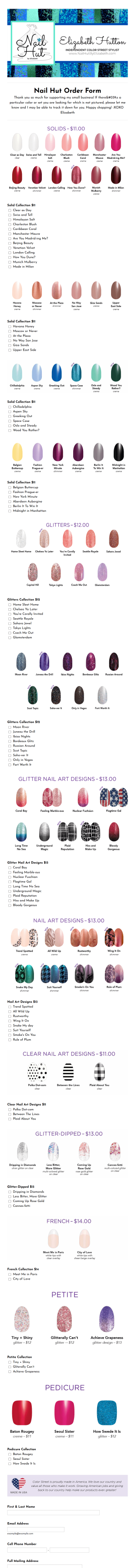 Fall/Winter 2020 Color Street Order Form Template