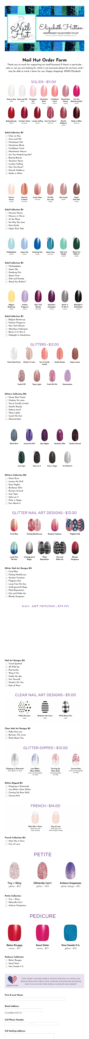 Fall/Winter 2020 Color Street Order Form Template