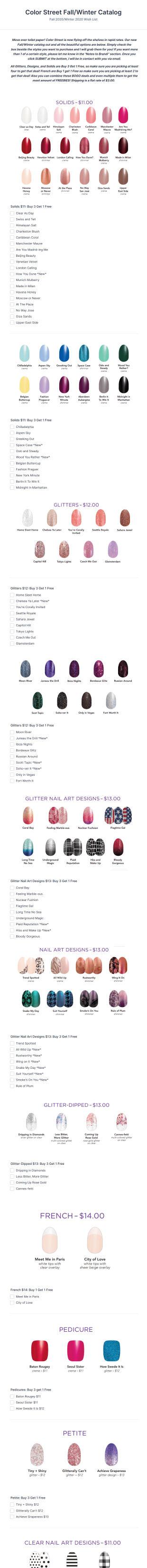 Nail Polish Fall Winter Catalog Order Form Template