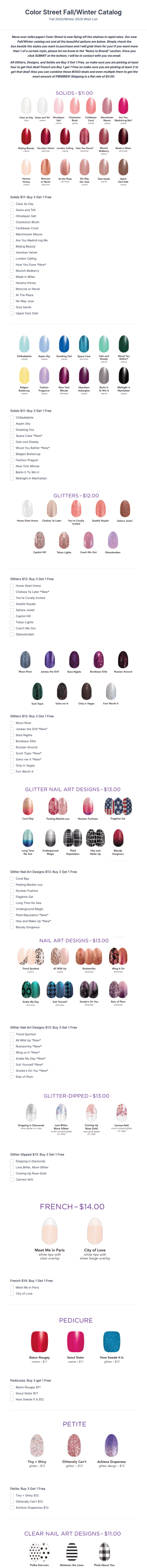 Nail Polish Fall Winter Catalog Order Form Template