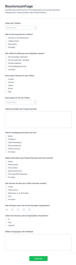 Familientreffen Umfrage