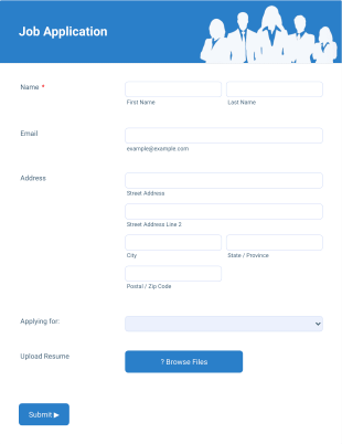 Fancy Job Application Form Template