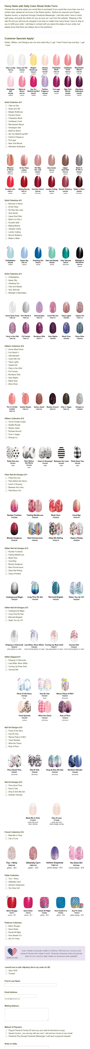 Fancy Nails With Sally Form Template