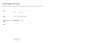 FAQ Fragen Formular Form Template