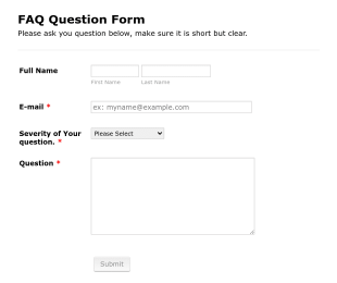 FAQ Question Form Template