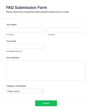 FAQ Submission Form Template