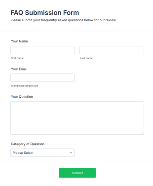 FAQ Submission Form Template