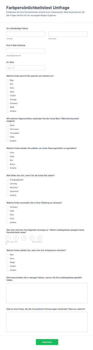 Farbpersönlichkeitstest Umfrage