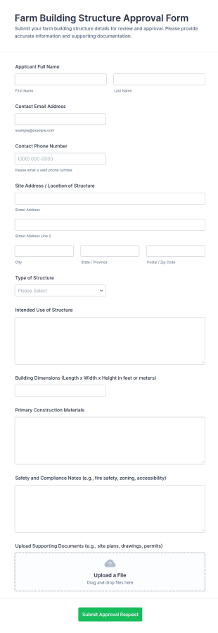Farm Building Structure Approval Form Template