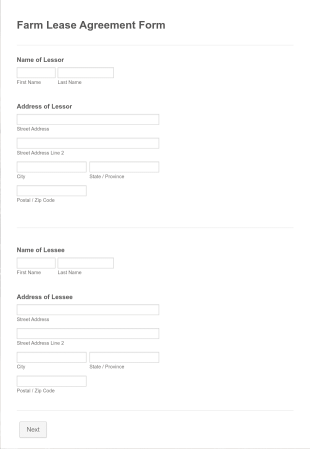 Farm Land Lease Form Template